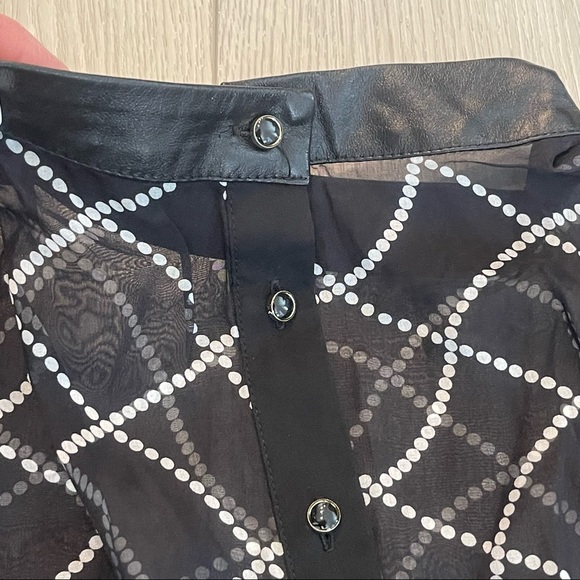 NWT OULIE Black Long Sleeve Sheer 100% Silk Blouse Size M - Picture 2 of 10